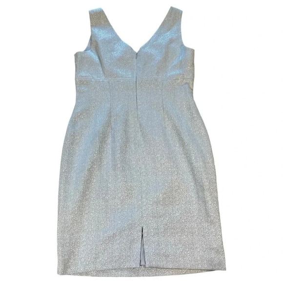 Tahari Shimmering Silver Sleeveless Mini Dress - Picture 3 of 6